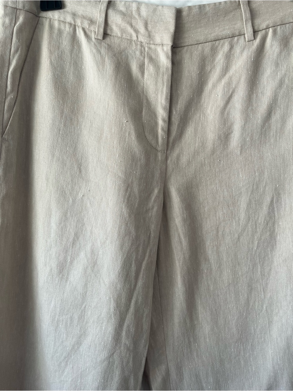 Wide-Leg High-Rise Trousers in Light Beige - Picture 7 of 9